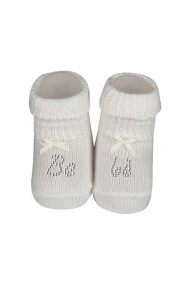 Scarpina neonato in cotone caldo con strass "bebe'"