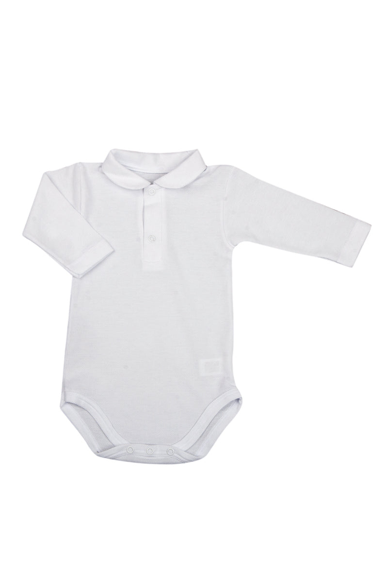 Body manica lunga modello Polo in piquet