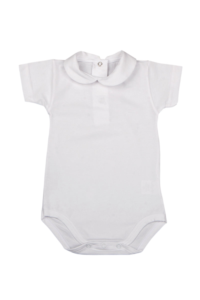 Body mezza manica in cotone elasticizzato con colletto