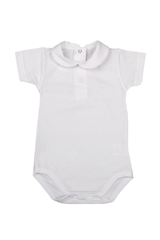 Body mezza manica in cotone elasticizzato con colletto