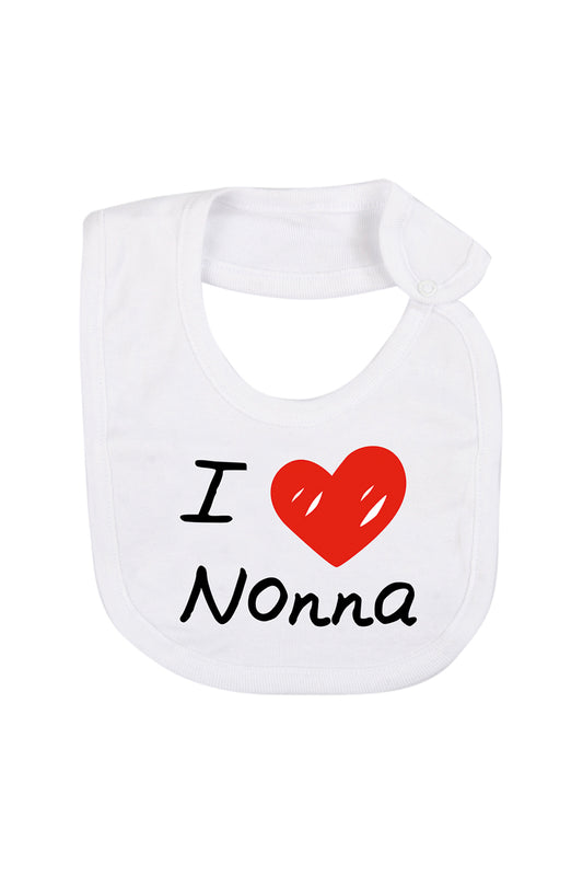 Bavetta in cotone con stampa " I love nonna"