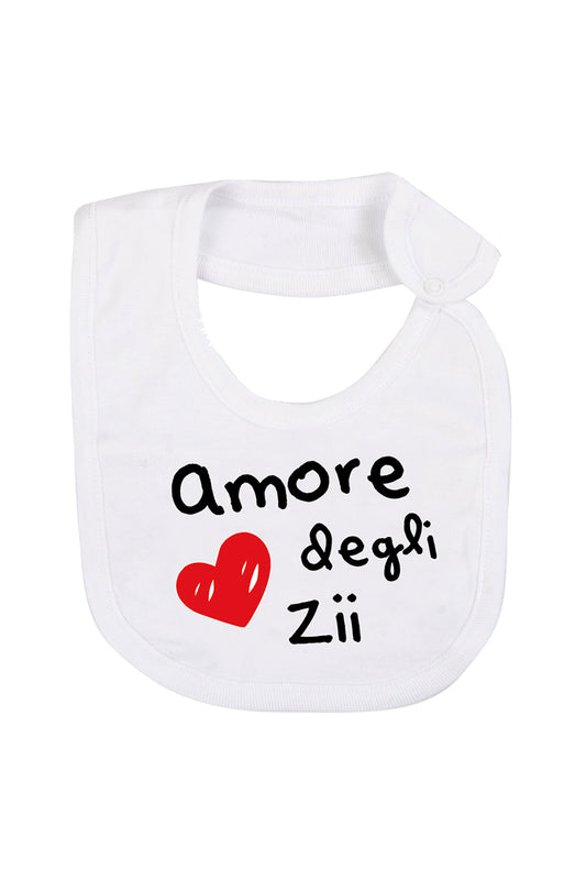 Bavetta in cotone con stampa "amore degli zii"