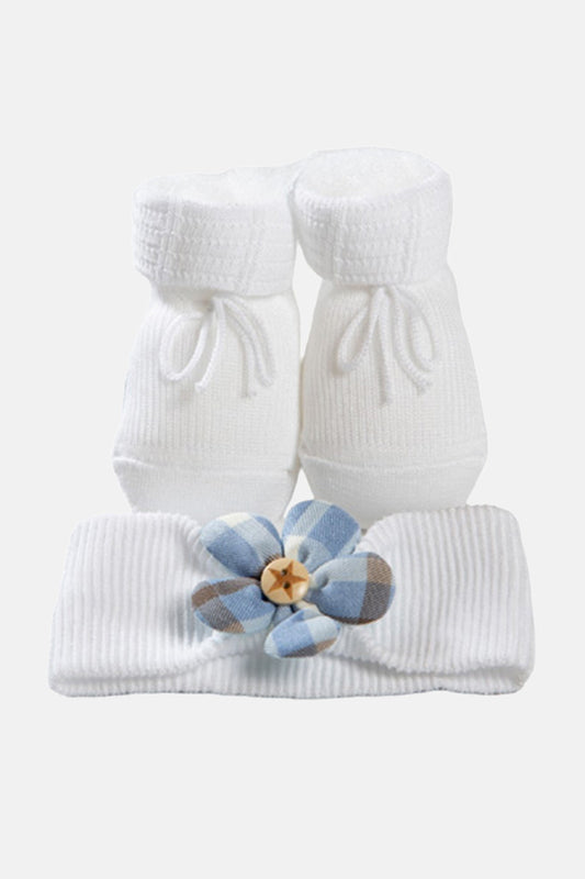 Set Scarpina neonato con fascia in cotone