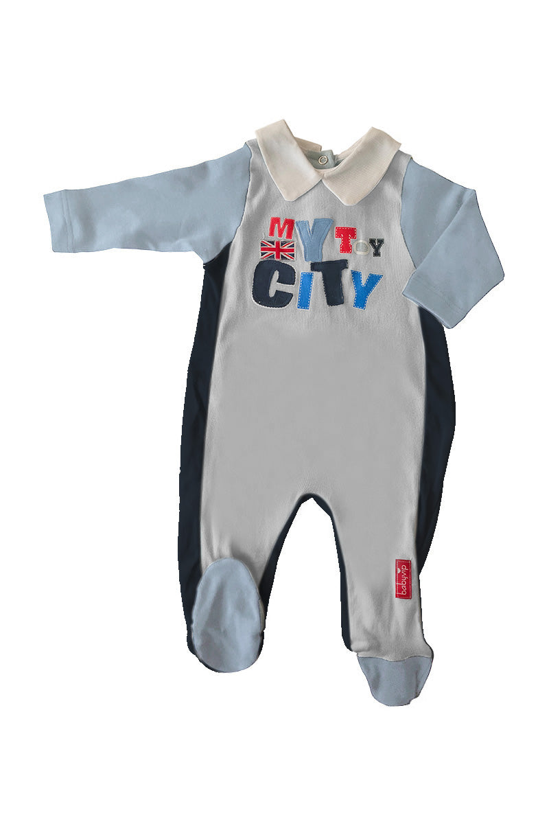 Tutina in cotone con applicazione e stampa