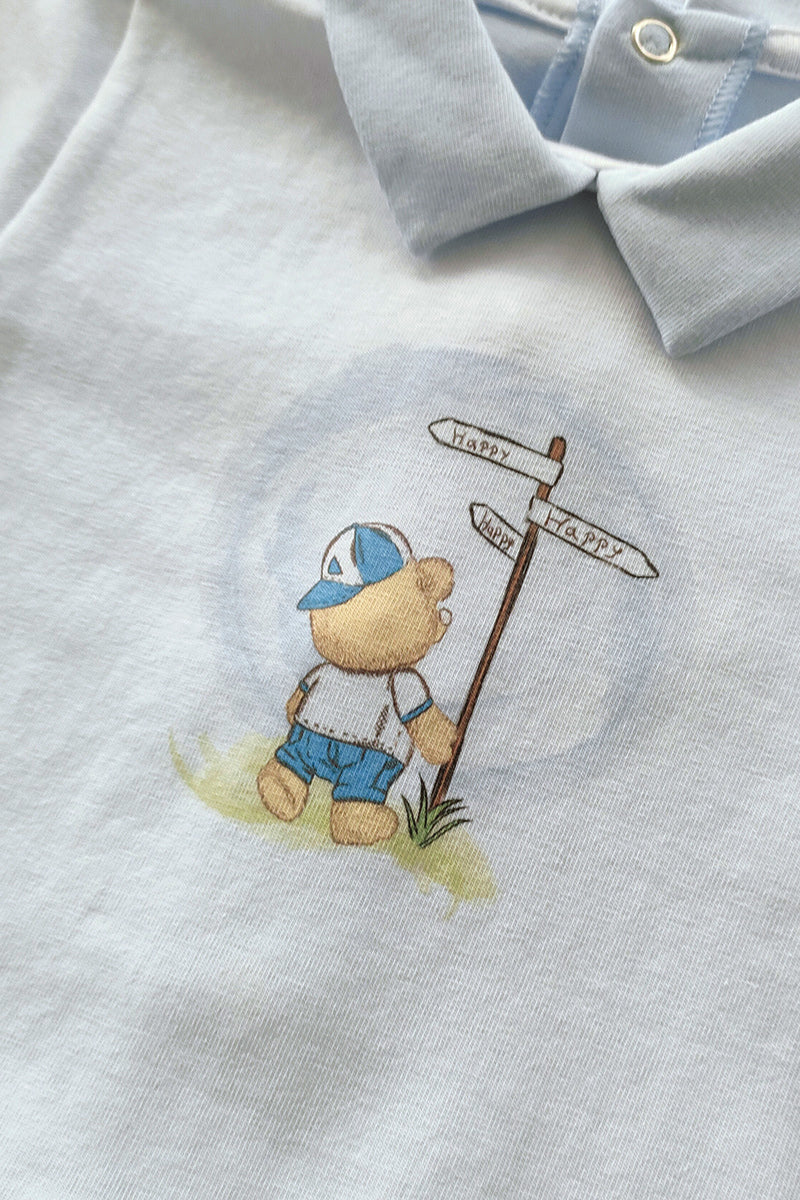 Pagliaccetto mezza manica  in cotone elasticizzato con stampa