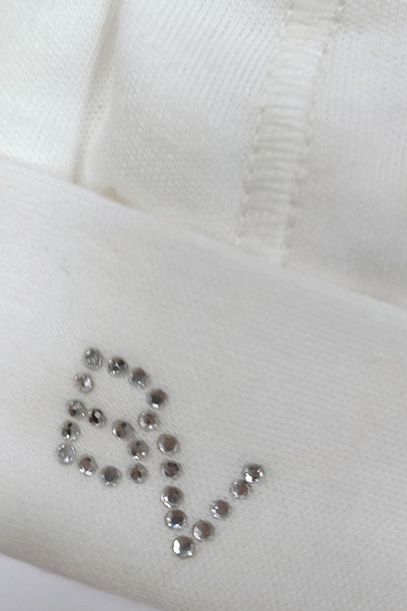 Cappellino neonato in cotone caldo con strass