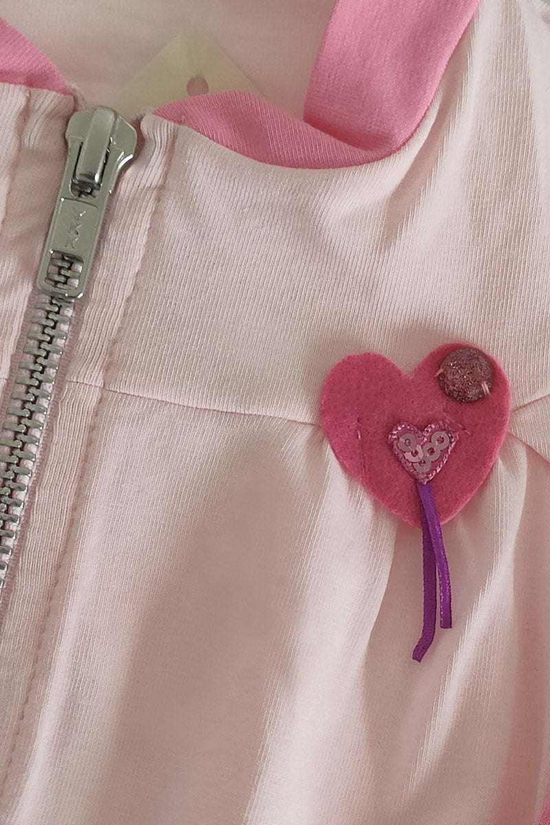 Tuta neonata/bimba in cotone elasticizzato con applicazione e stampa sul retro