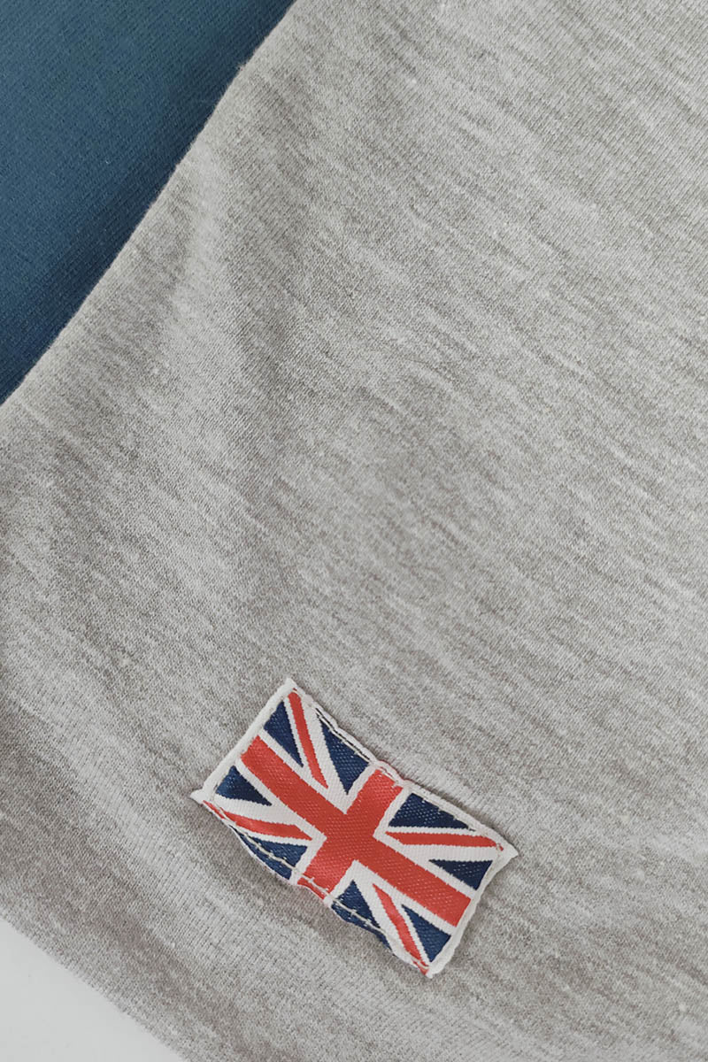 Sciarpa in cotone con bandiera inglese cucita