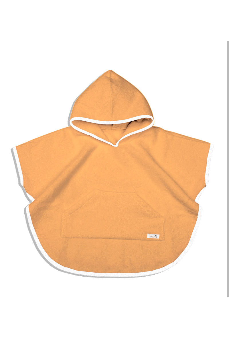Accappatoio neonato senza maniche in cotone modello poncho con tasche