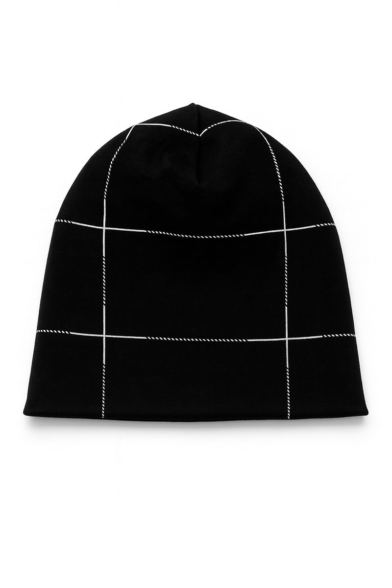Cappellino in cotone caldo con fantasia rigata