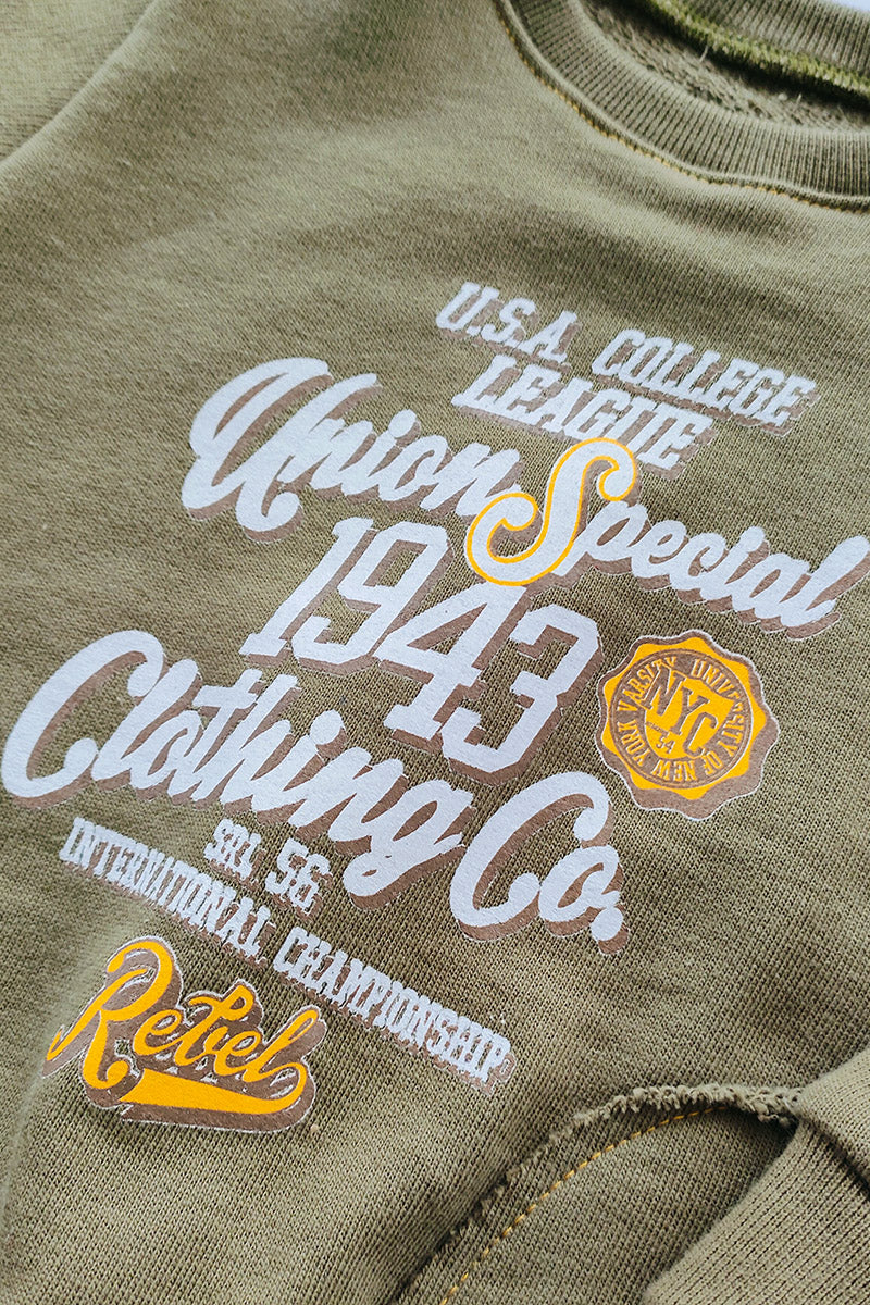 Completo 2 pezzi in cotone con stampa e tasconi