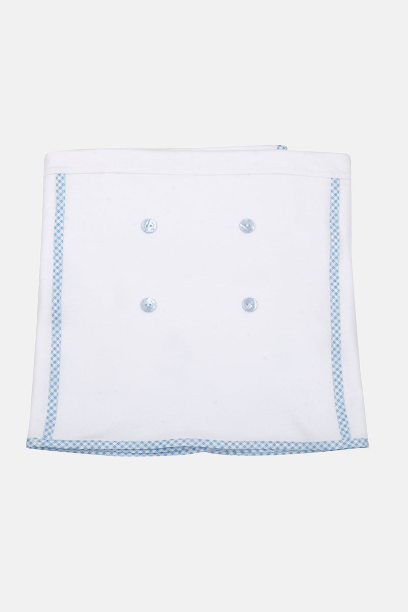 Copertina in piquet con bordino vichy e bottoni