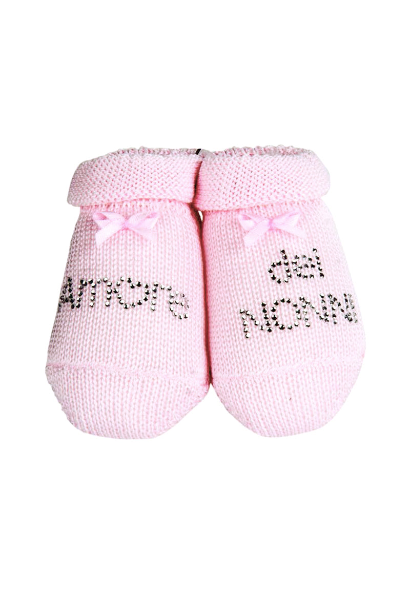 Scarpina neonato in 100% cotone con strass "amore dei nonni"