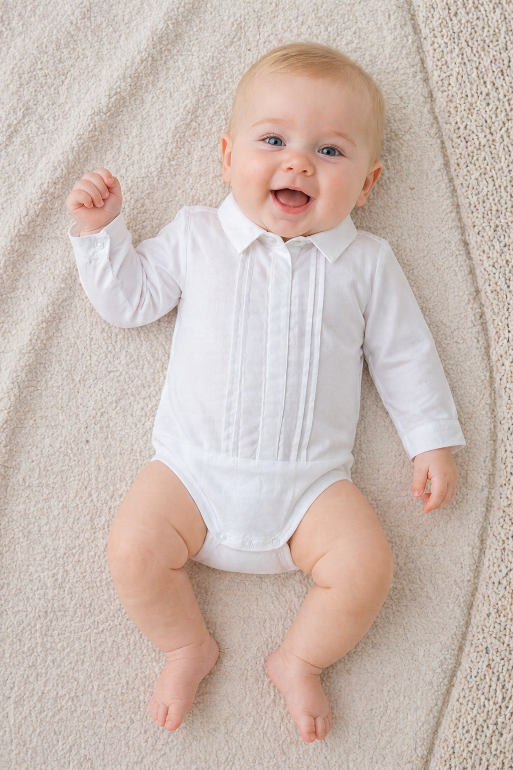 Body manica lunga in cotone modello camicia