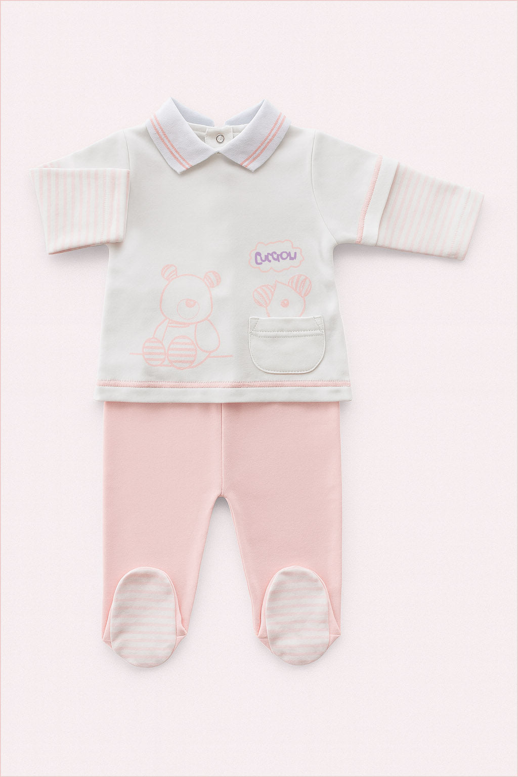 Pigiama neonato/a in caldo cotone con stampa