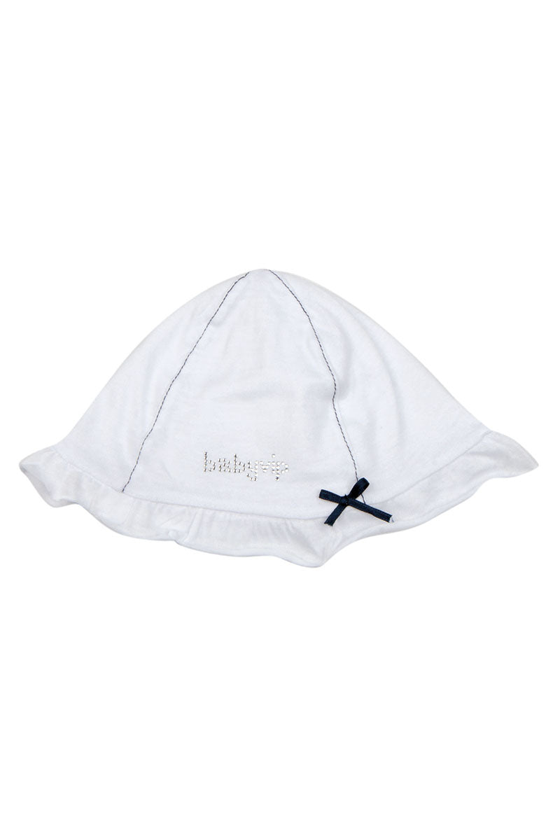 Cappellino in jersey con rouches e nodino