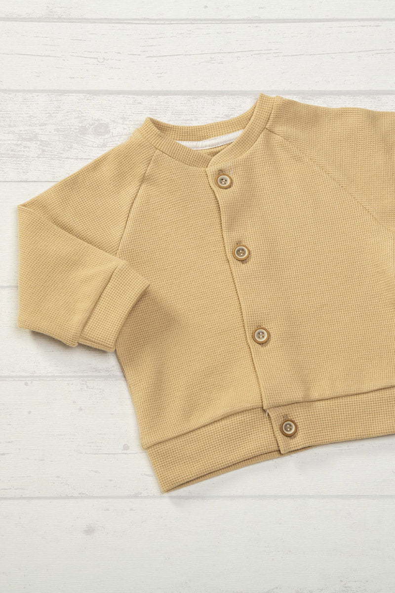 Cardigan in maglia con maniche raglan e bottoni vintage