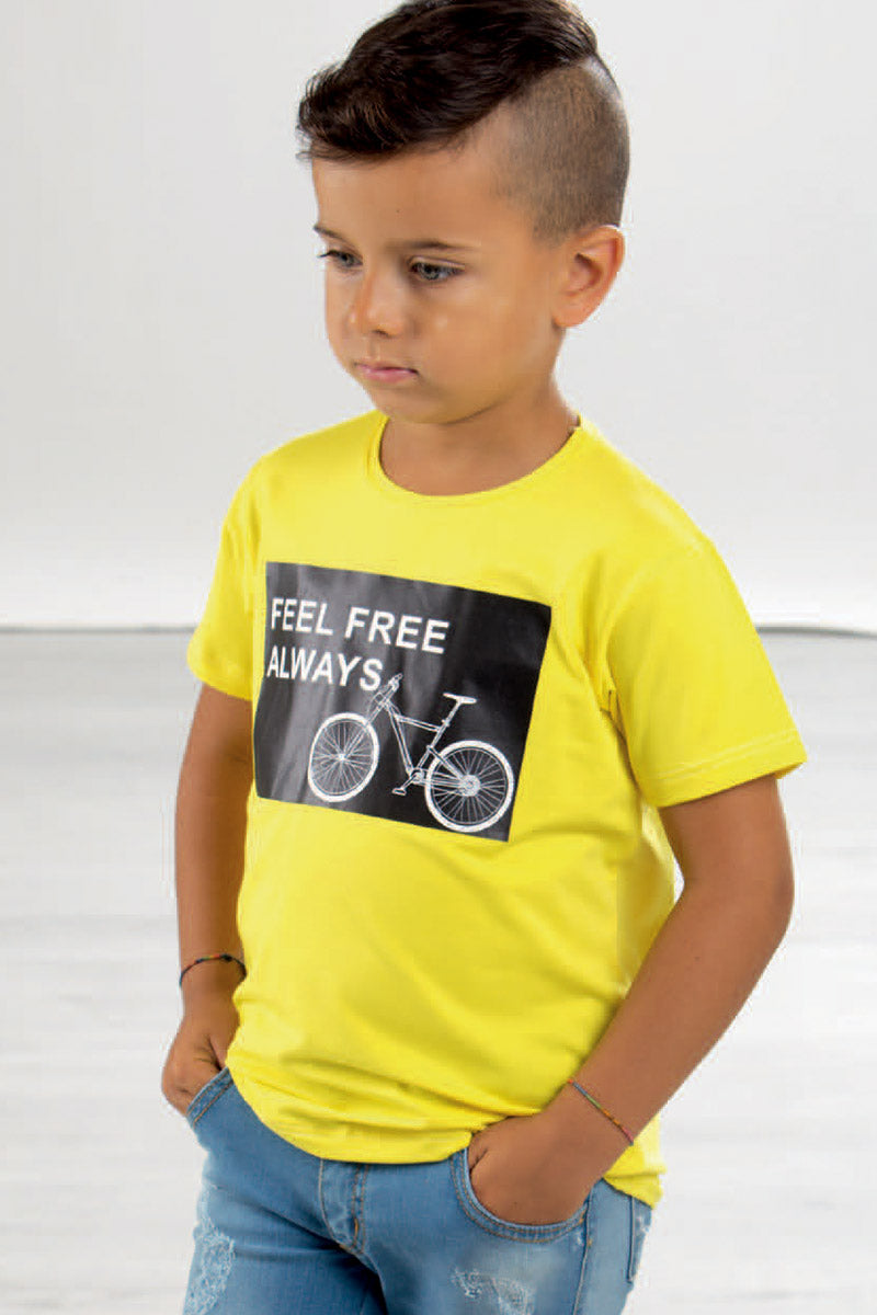 T-shirt mezza manica in cotone con stampa