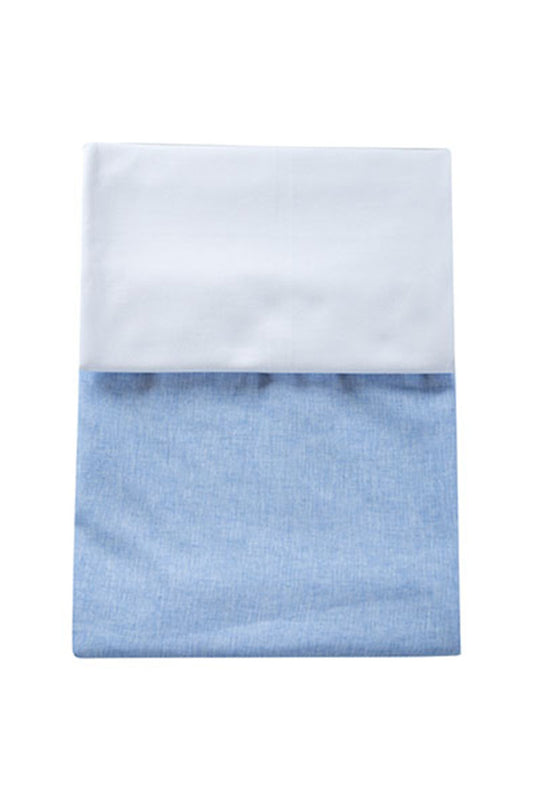 Copertina in piquet con inserto in tela di cotone effetto lino