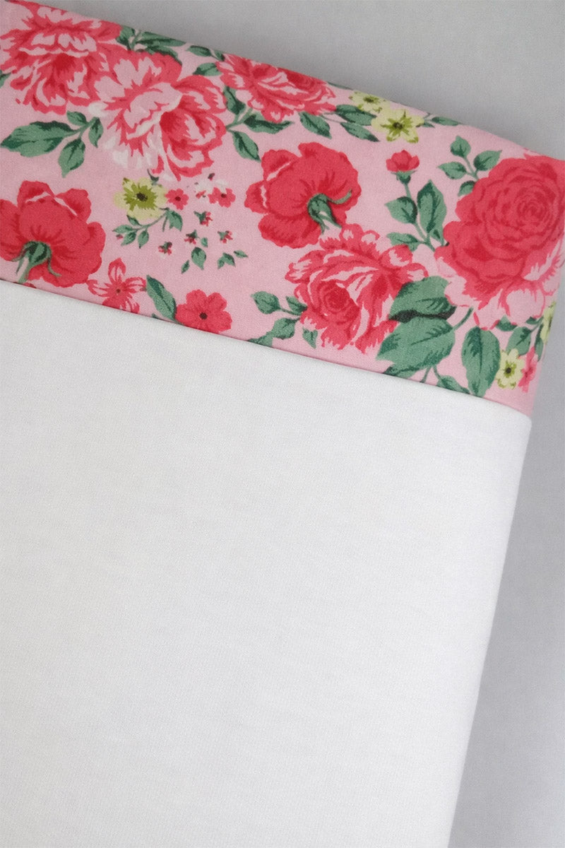 Copertina sfoderabile in cotone elasticizzato con inserti a fantasia floreale stampa e imbottitura