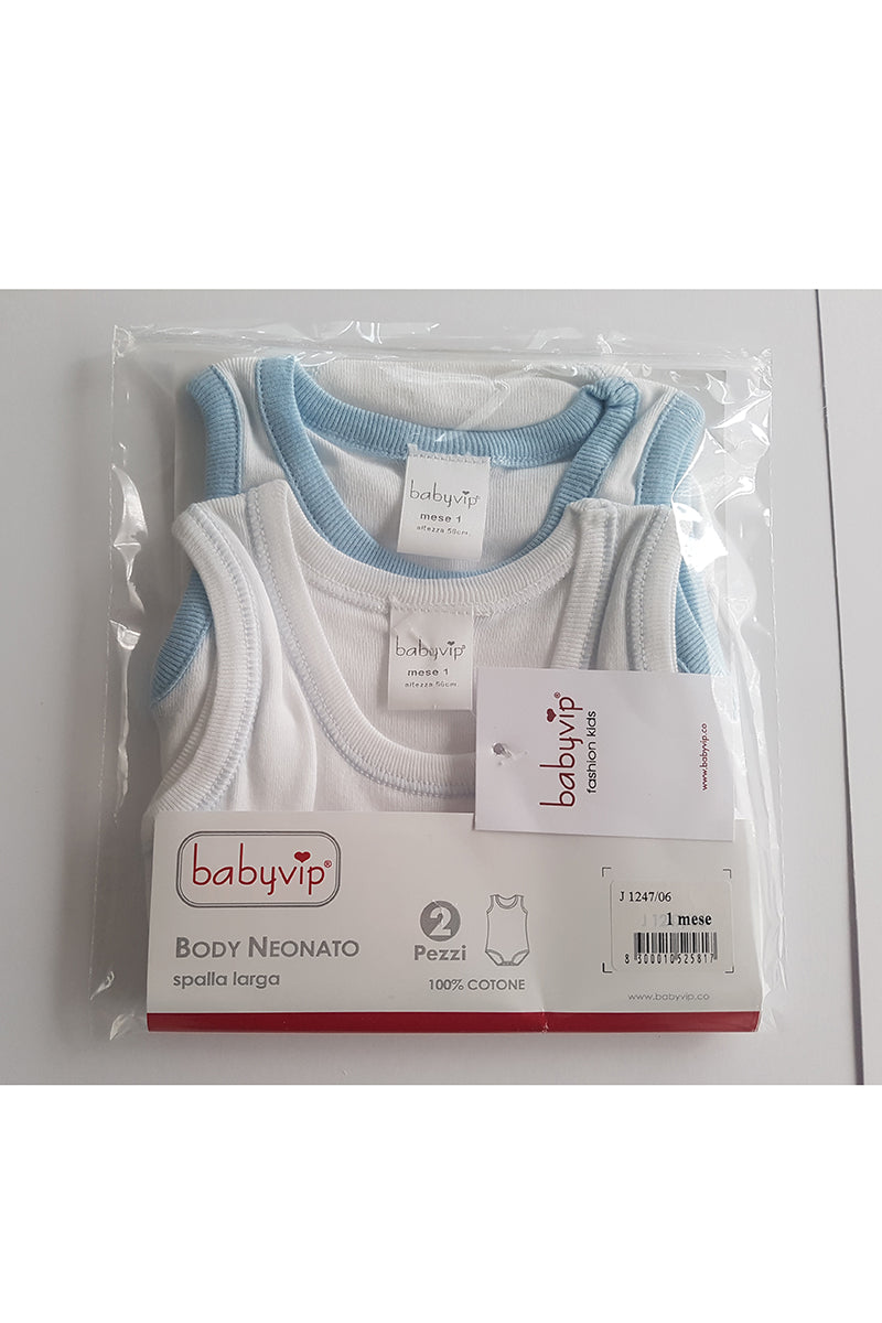 Set 6 Body neonato/a Babyvip spalla larga 100% cotone colori assortiti