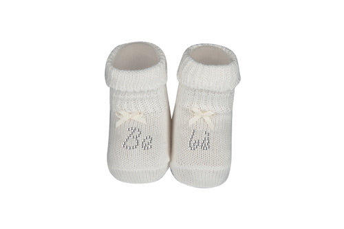 Scarpina neonato in cotone caldo con strass "bebe'"