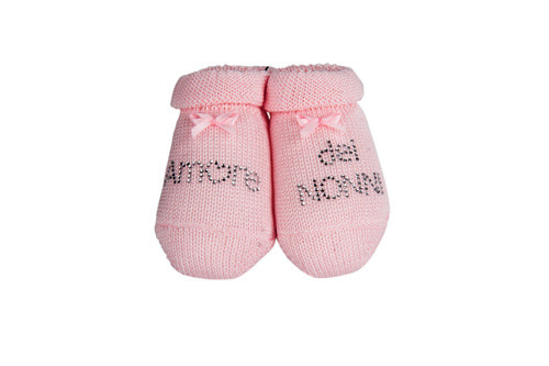 Scarpina neonato in 100% cotone con strass "amore dei nonni"