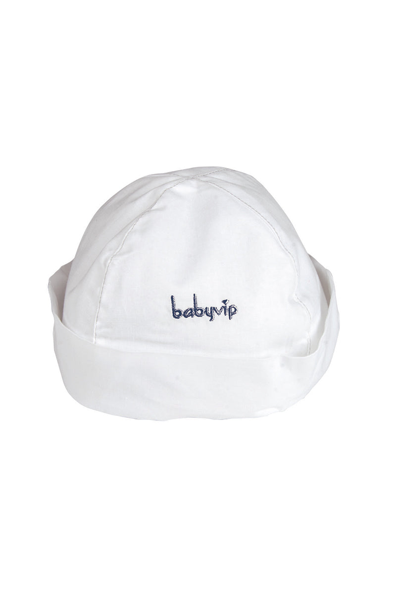 Cappellino in tela di cotone con ricamo