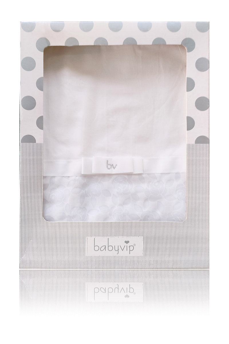 Copertina in cotone con fantasia floreale e strass