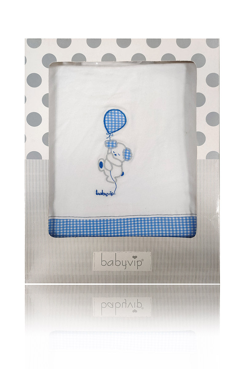Copertina in cotone con ricamo orsetto