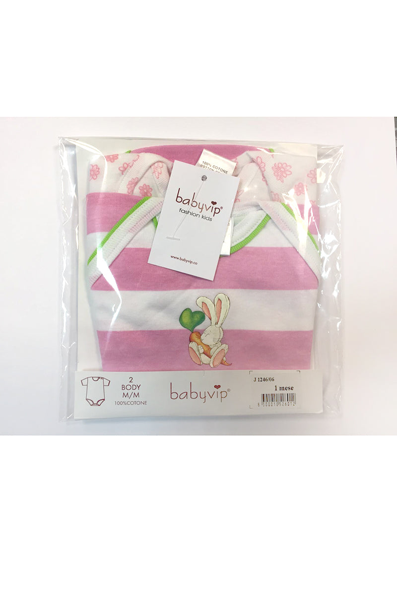 Set 6 Body neonato/a Babyvip mezza manica 100% cotone colori assortiti