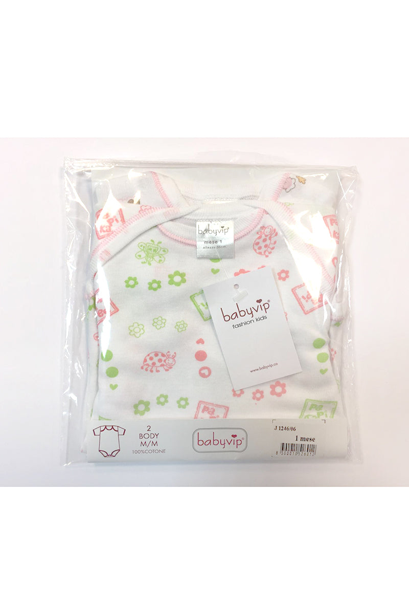 Set 6 Body neonato/a Babyvip mezza manica 100% cotone colori assortiti