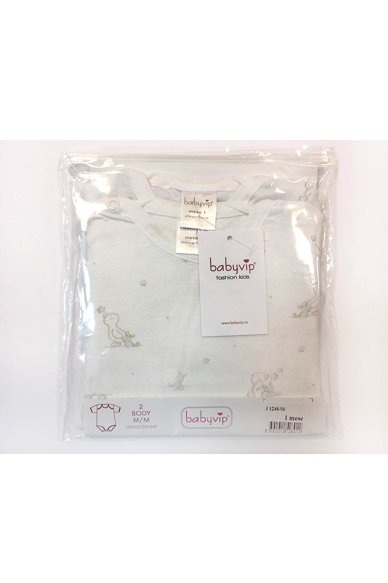 Set 6 Body neonato/a Babyvip mezza manica 100% cotone colori assortiti