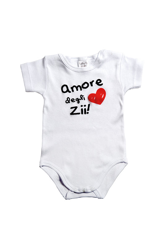 Body mezza manica con stampa "Amore degli Zii"