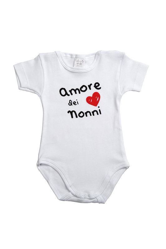 Body mezza manica con stampa "Amore dei nonni"