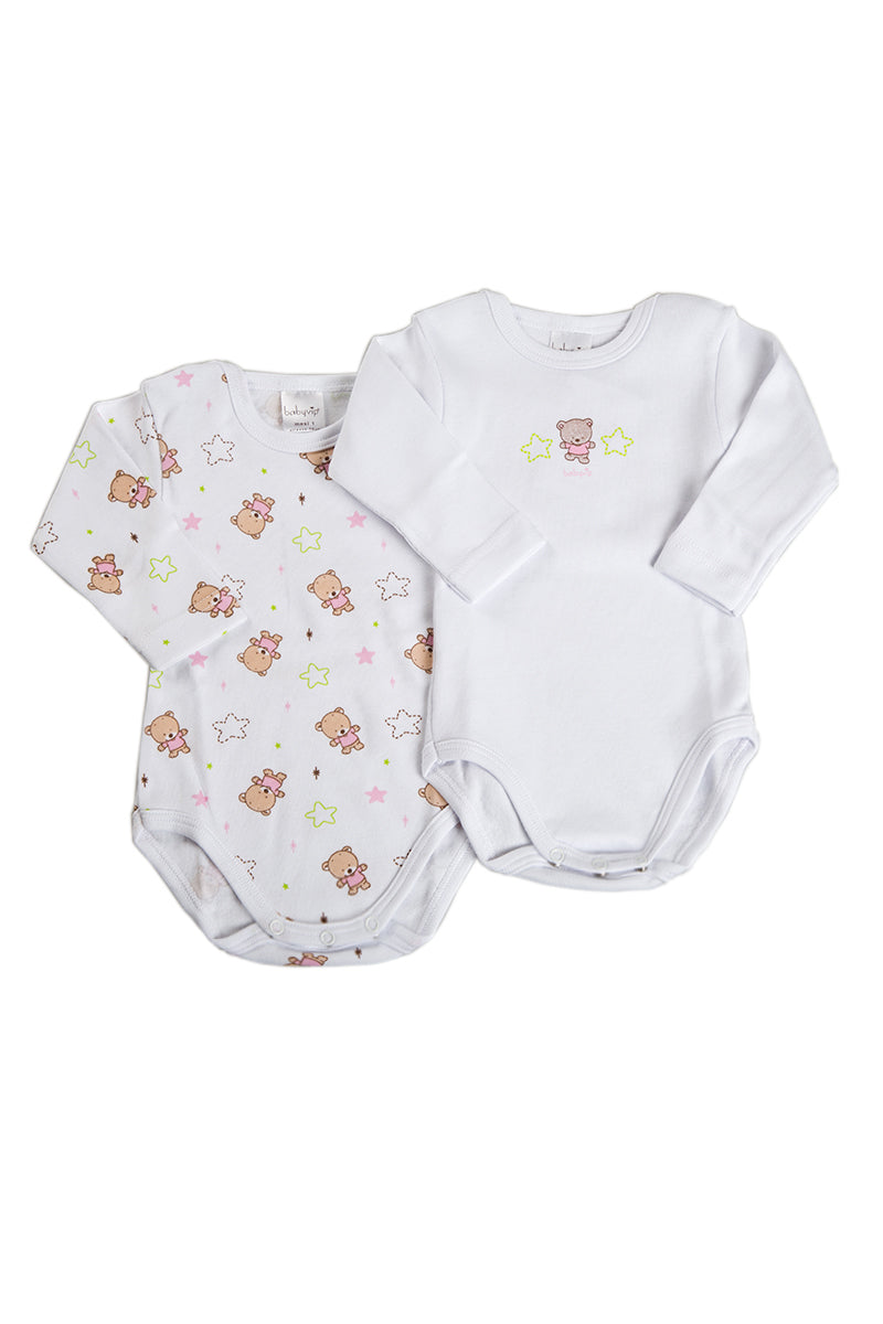 2 Body manica lunga con bottoni su spalla in cotone caldo