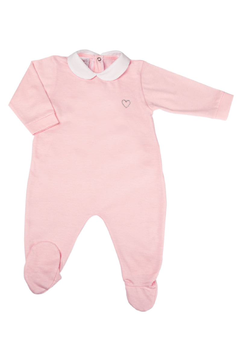 Tutina in jersey con colletto a navetta e strass