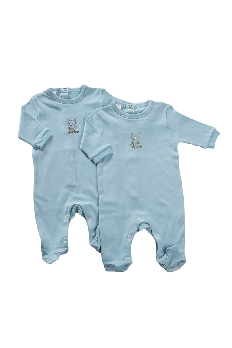 2 Tutine neonato/a in caldo cotone con stampa silver