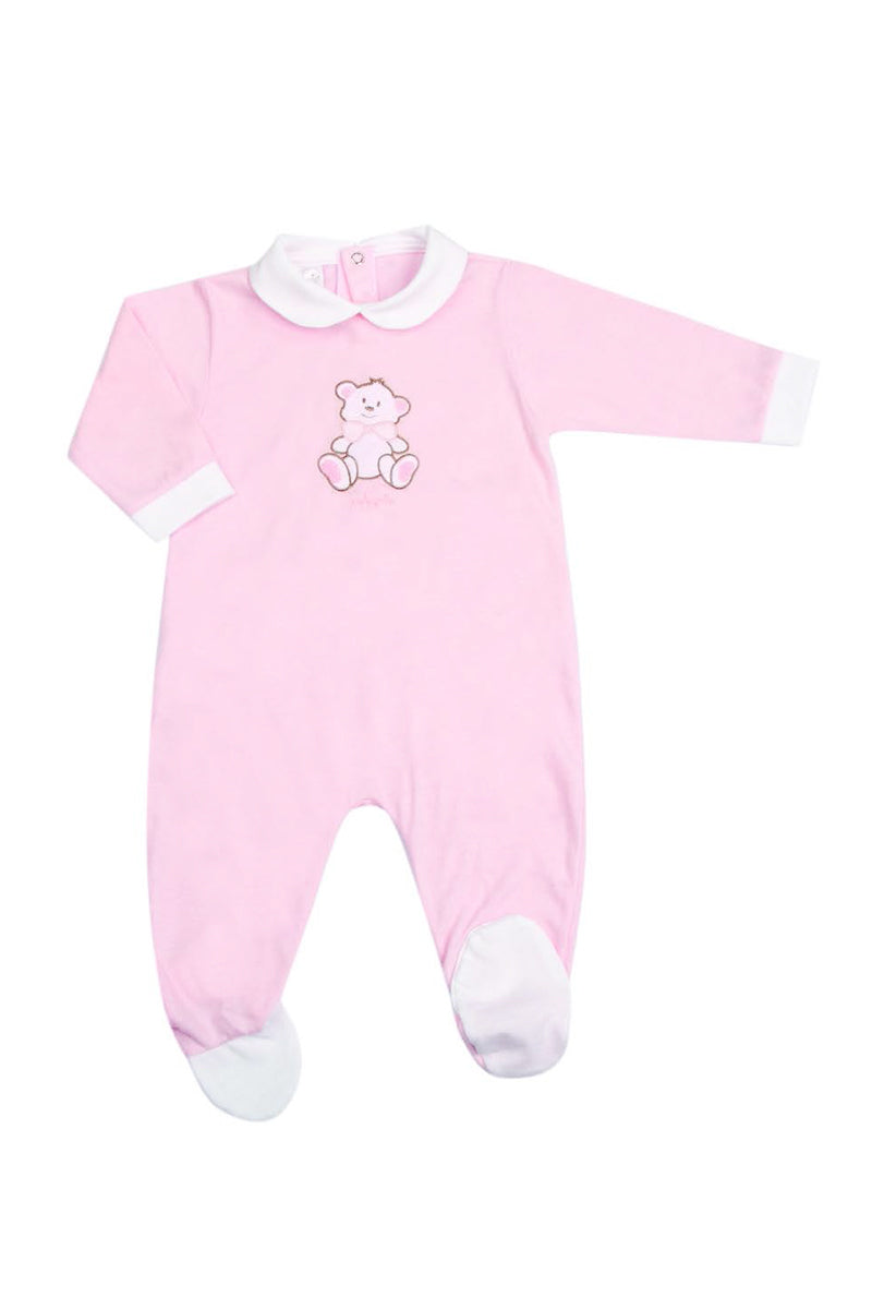 Tutina in jersey con ricamo orsetto