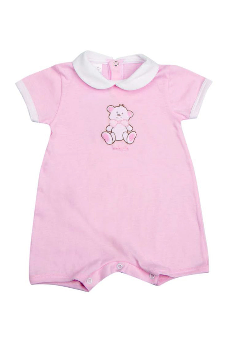 Pagliaccetto in jersey con ricamo orsetto