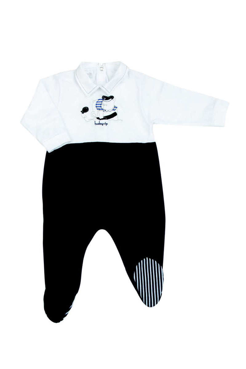 Tutina in jersey con ricamo orsetto