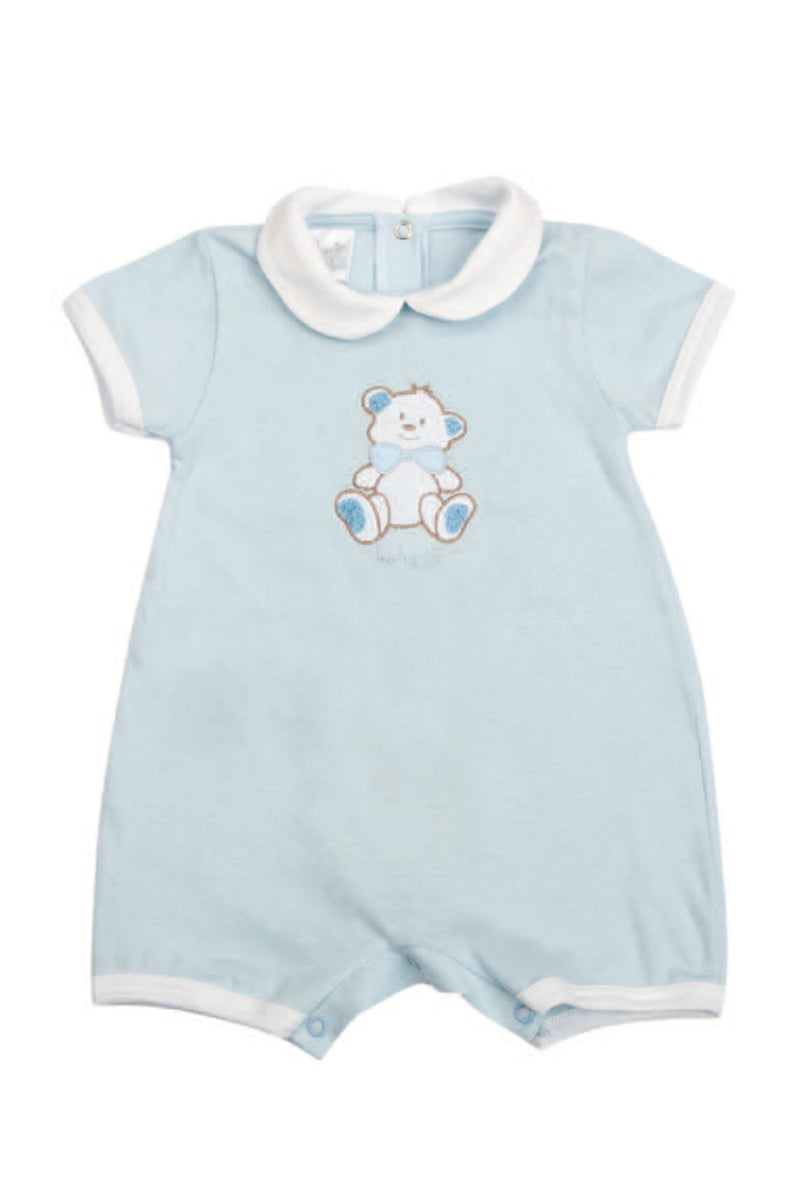 Pagliaccetto in jersey con ricamo orsetto