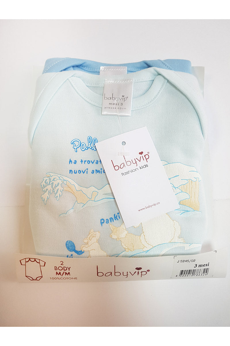 Set 6 Body neonato Babyvip mezza manica cotone caldo colori assortiti