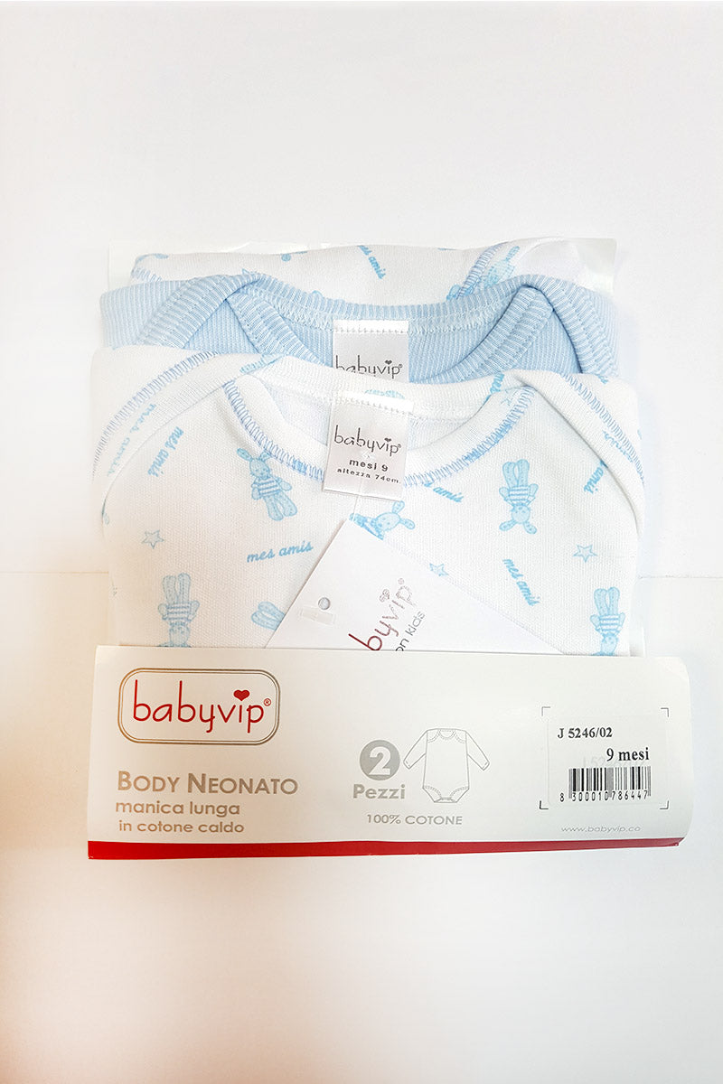 Set 6 Body neonato Babyvip manica lunga cotone caldo colori assortiti