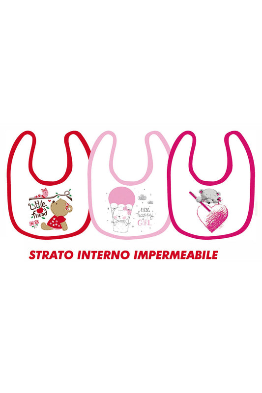3 Bavetta stampata in doppia spugna con strato interno impermeabile e chiusura a strappo