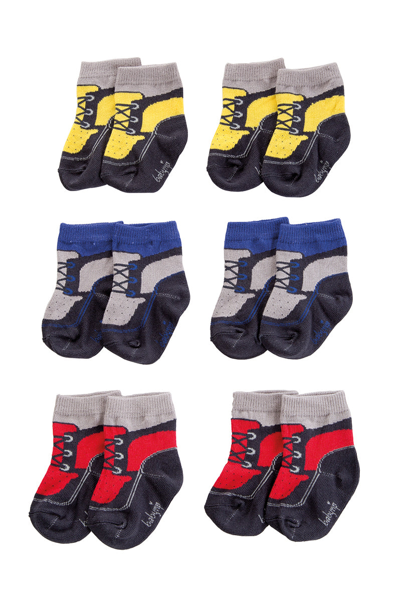 Set 6 calzini neonato a forma di scarpetta in cotone caldo