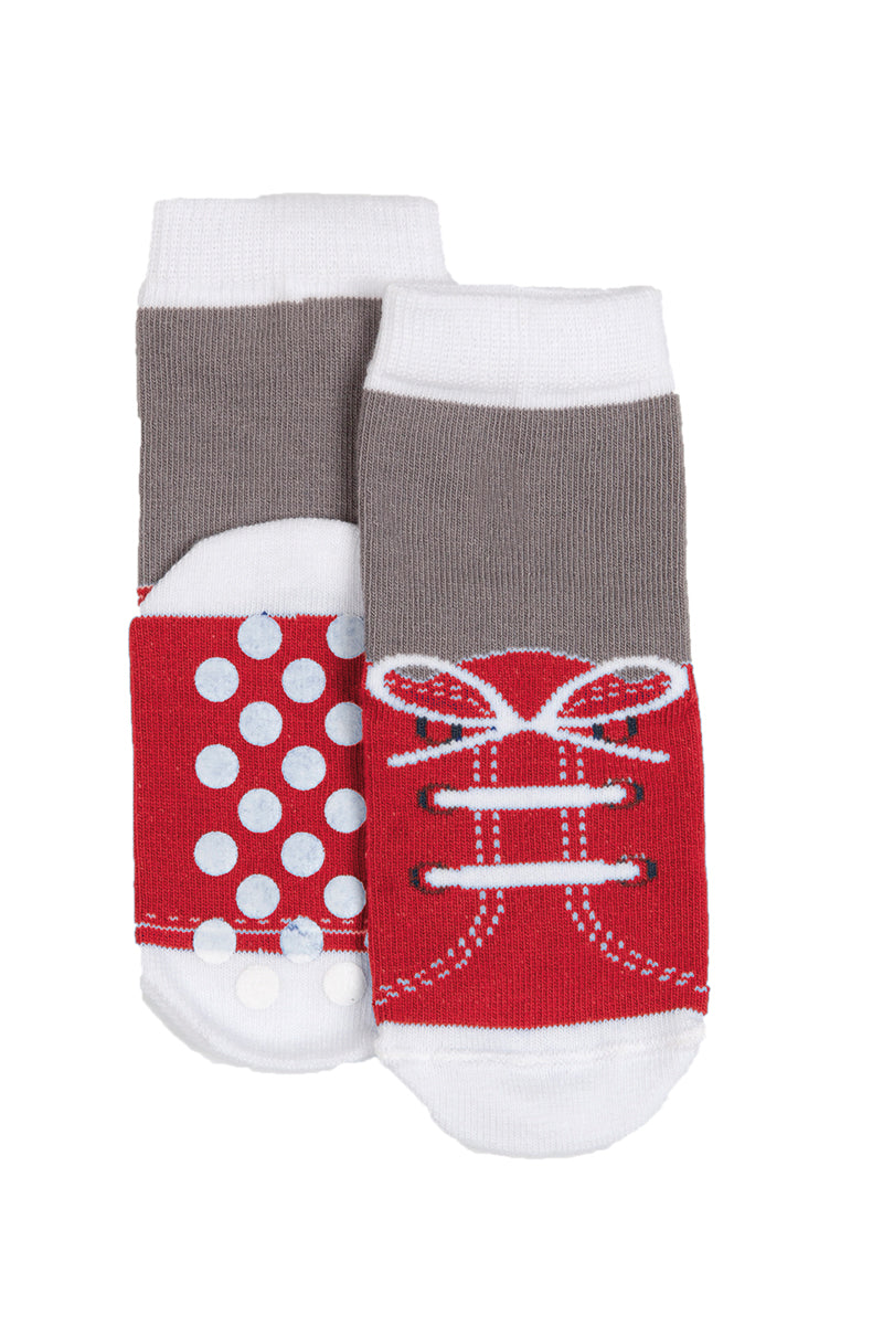 2 paia calzino in cotone con applicazione antiscivolo