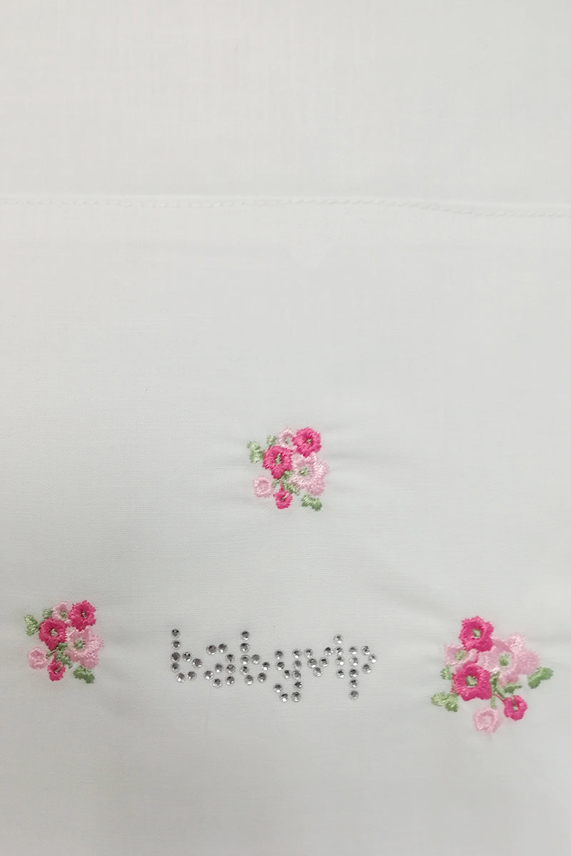 Set carrozina 3 pezzi in cotone con ricamo