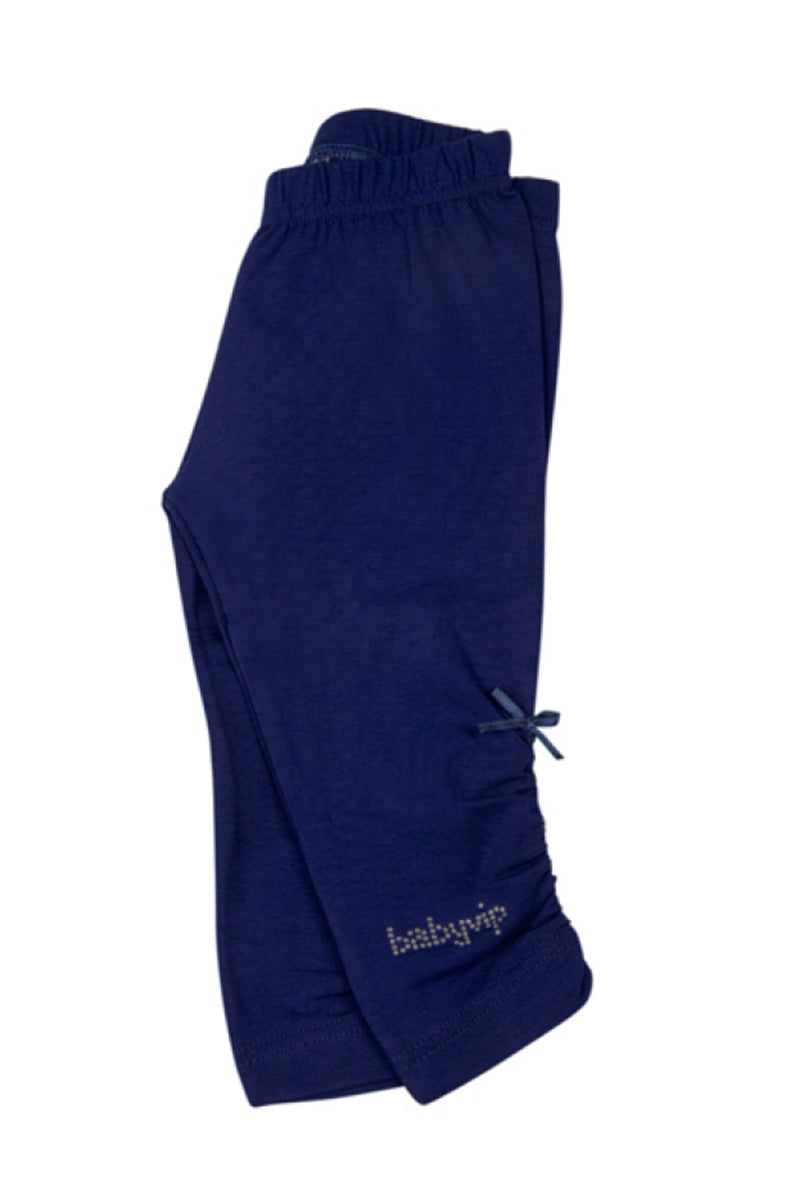 Leggings pinocchietto in cotone elasticizzato con strass