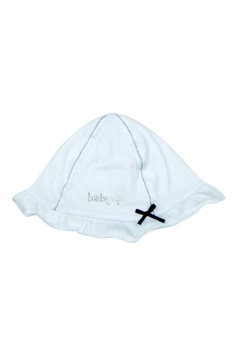Cappellino in jersey con rouches e nodino
